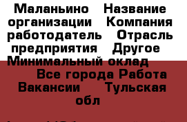 Маланьино › Название организации ­ Компания-работодатель › Отрасль предприятия ­ Другое › Минимальный оклад ­ 25 000 - Все города Работа » Вакансии   . Тульская обл.